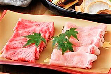 松阪牛と松阪豚の相盛り鍋会席例