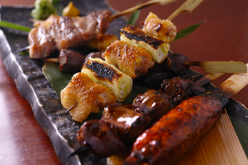 備長炭を使用した本格串焼き