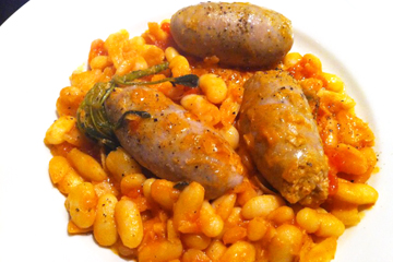 ソーセージと白インゲン豆のトマト煮