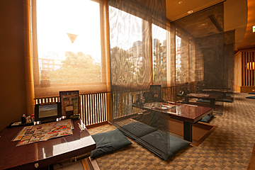 北の味紀行と地酒  北海道 池袋西口店のカーテンで仕切られた明るい雰囲気の座敷