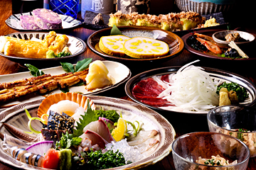 九州郷土料理 赤坂有薫のコース料理例