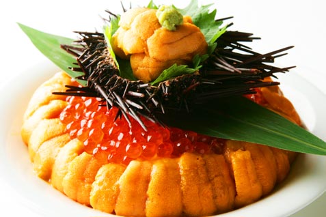 「美食米門 梅田」の「うにといくらの合わせ飯」 「美食米門 梅田」の「うにといくらの合わせ飯」