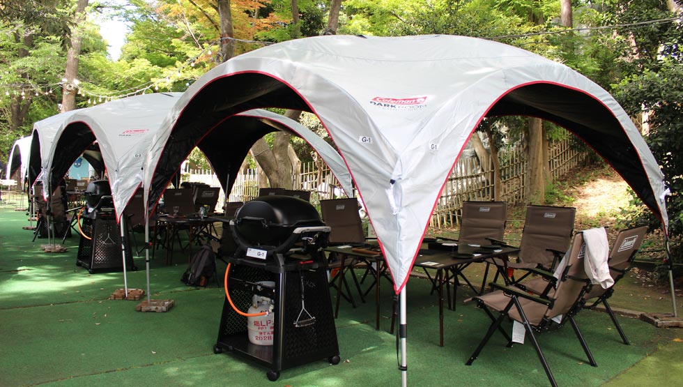 『森のビアガーデン 2026』の「タープテント」